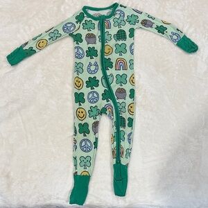 Little Sleepies Green Patterned Kids Pajama Set